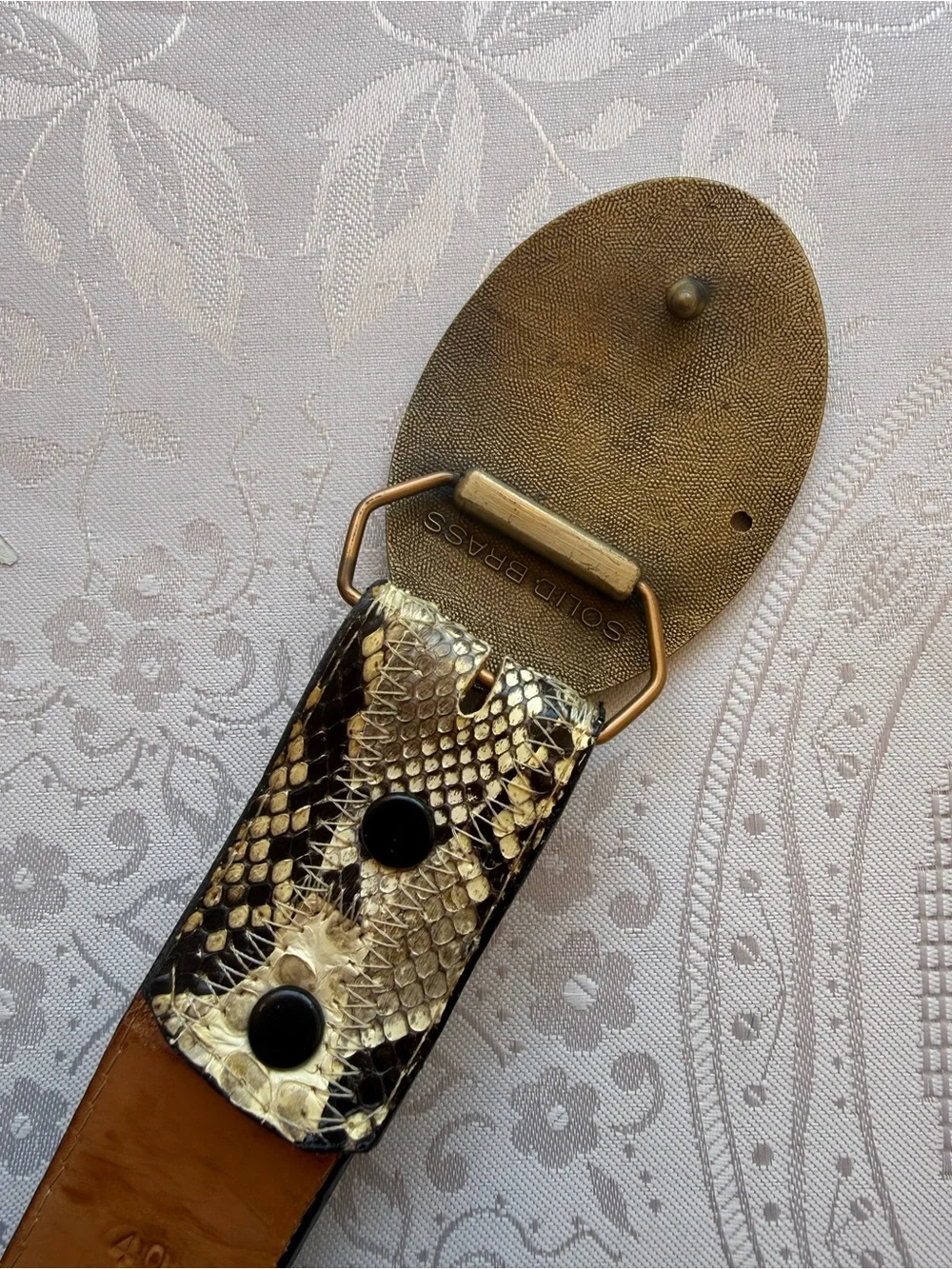 NoconA Belt Co. Genuine Snake Skin Leather Belt Men’s Size 40 Native Buckle
